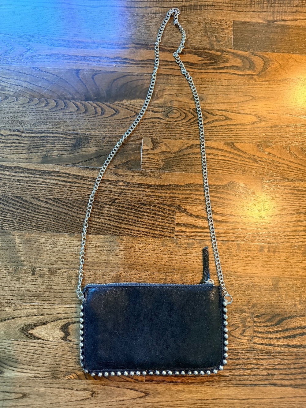 Zara crossbody - black with silver detachable chain strap (never used) 9X5.5